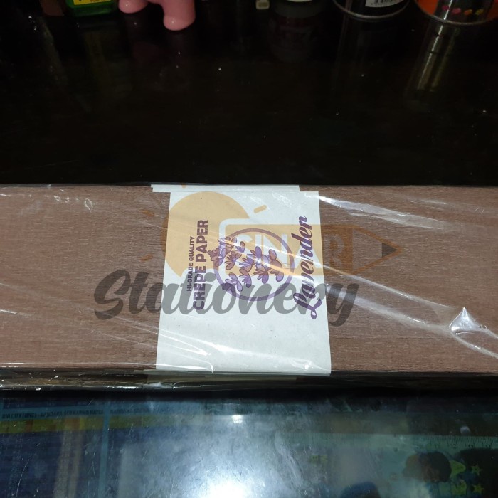 

Kertas krep lembaran lavender coklat 076 1pak isi 25pc