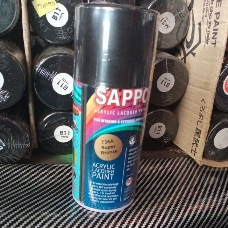 

Cat Semprot Saporo SAPPORO 735A Super Bronze 300ml 735 A Spray Paint Motor Pilok Pilox Aerosol