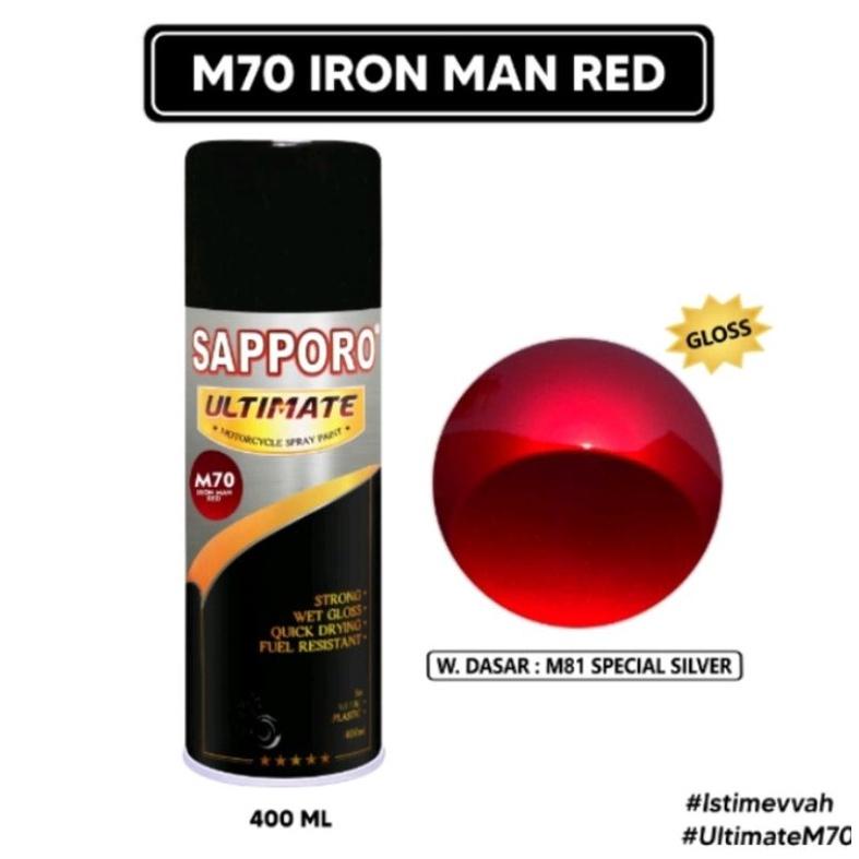 M70 Saporo Sapporo Ultimate Iron Man Red 400ml Merah Ironman Cat Semprot Spray Motor Pilok Pilox Pyl