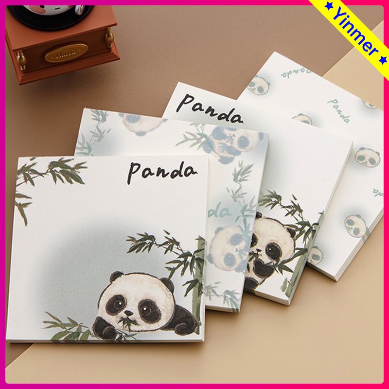 

COD✨Panda Memo Book Tearable Sticky Note Creative Memo Cartoon Cute Booklet-Yinmer