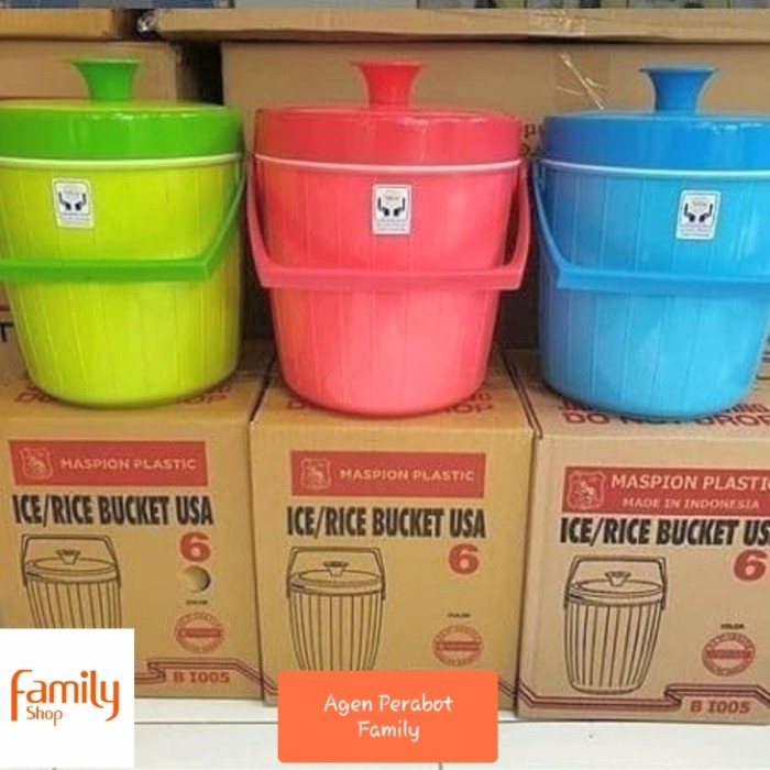 MURAH -MASPION RICE/ICE BUCKET TERMOS ES TERMOS NASI 6 LITER PINK BIRU HIJAU- 1.2.23