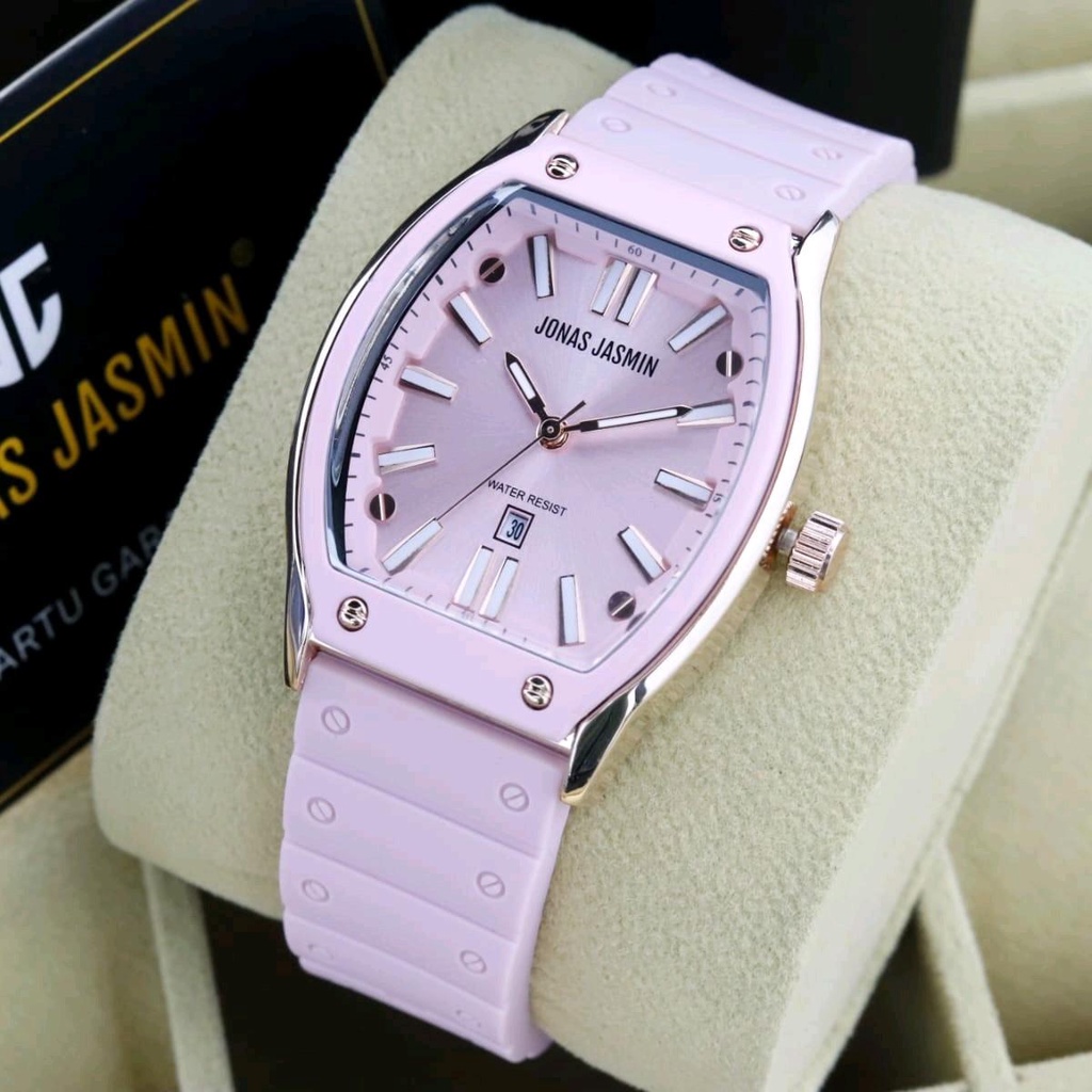 Jam Tangan Wanita Jonas Jasmin JJ2207 Strap Rubber Karet Premium Anti Air Diameter 3,5cm