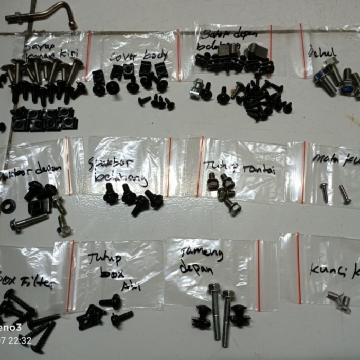 ori baut lengkap full body honda supra x 125 lama