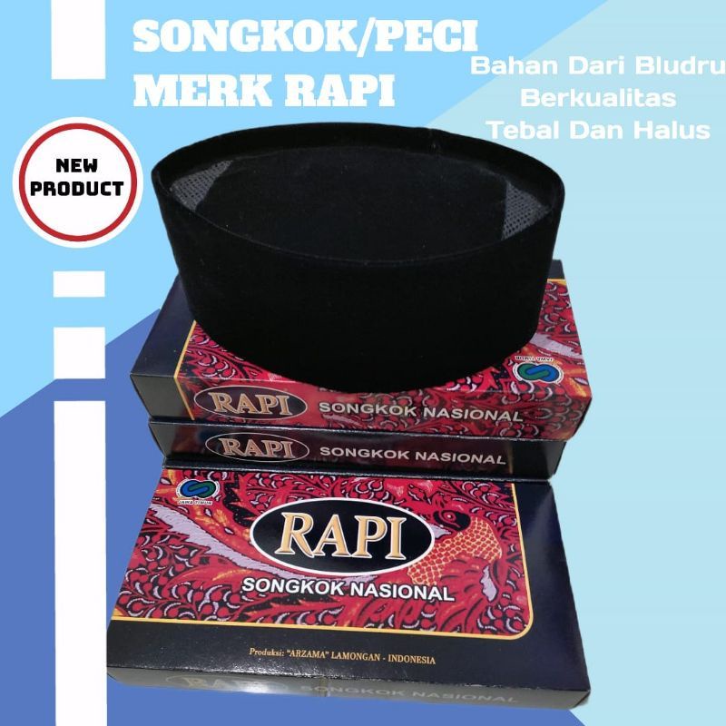 Peci Hitam/Songkok Hitam Tinggi (9/10cm)