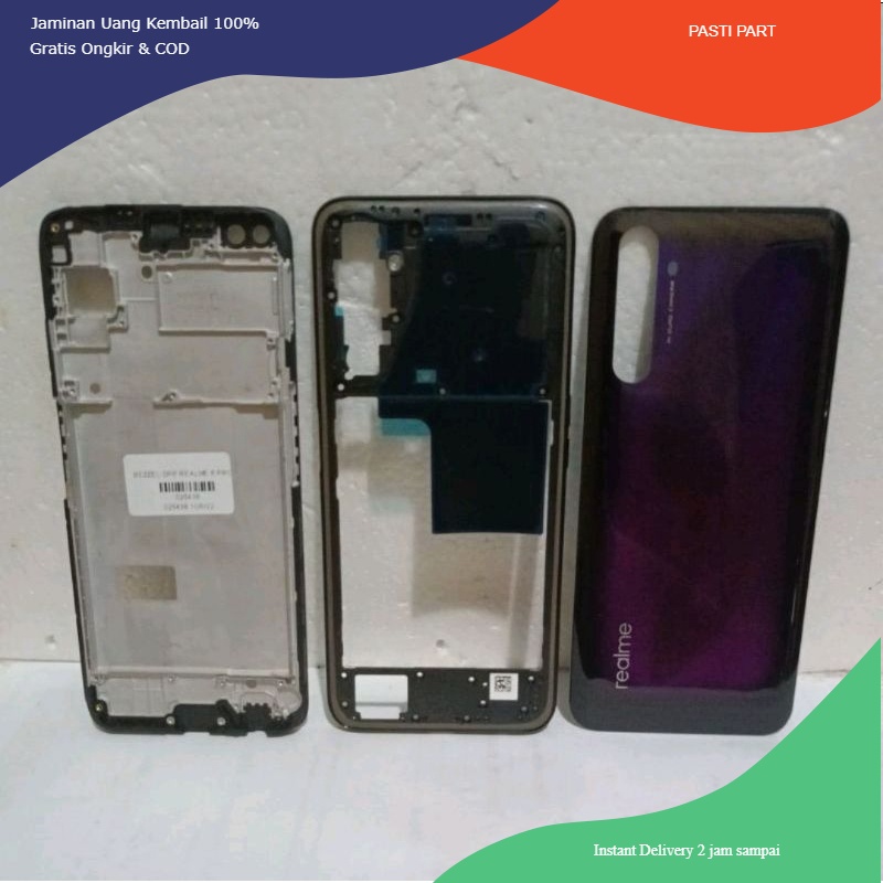 KESING CASING HOUSING FULL SET REALME 6 PRO FRAME + BEZEL + BACKDOOR ORI