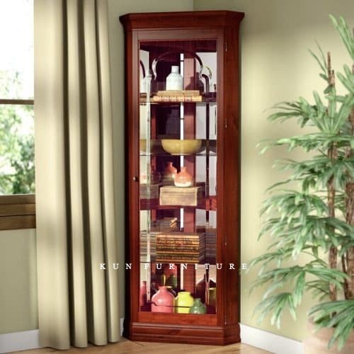 Lemari Hias Sudut Nancy Kayu Jati | kun furniture
