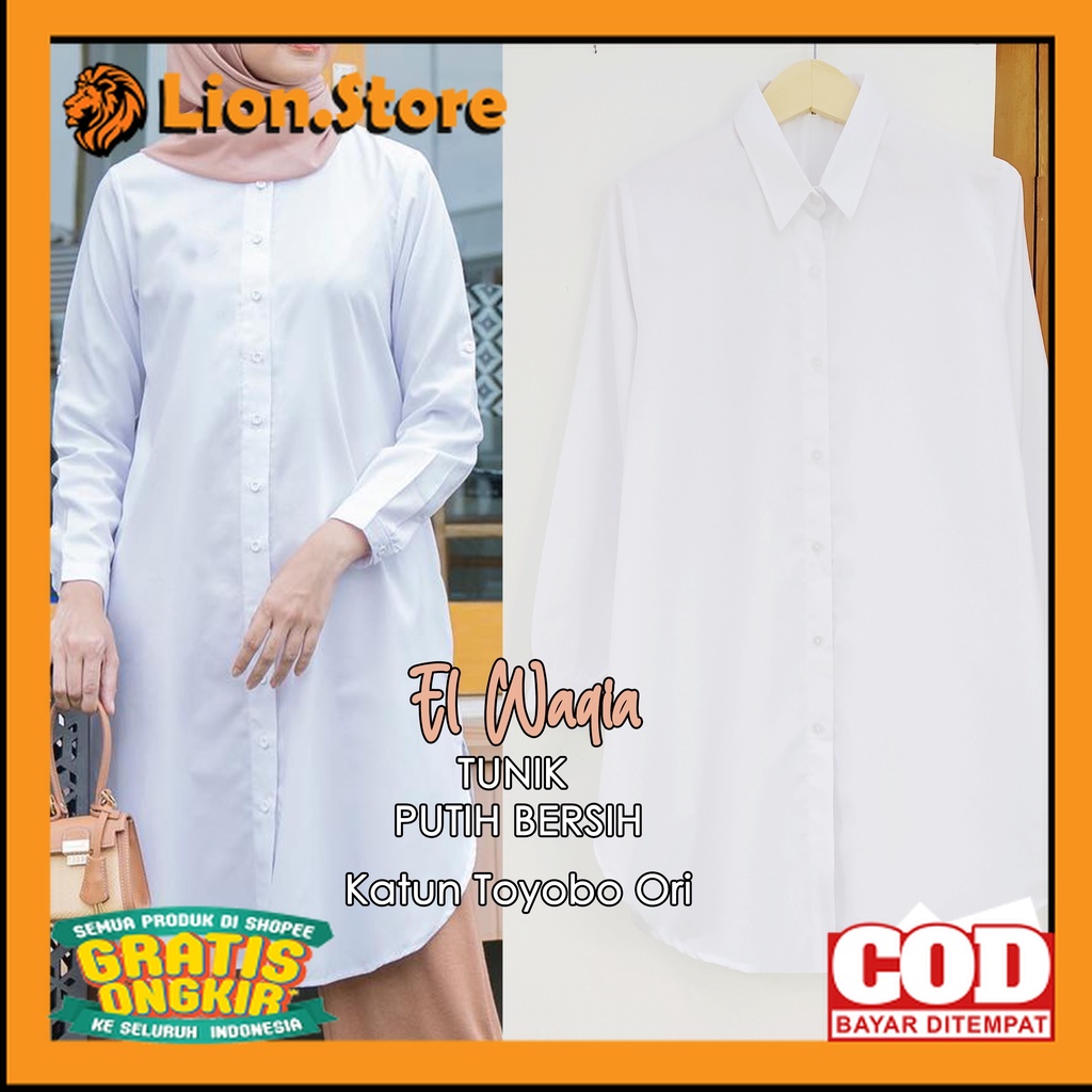 Alila Tunik Putih Bersih Katun Toyobo Baju Kerja Putih Tunik Putih Jumbo// STYLE TRENDY MODEL KEKINI
