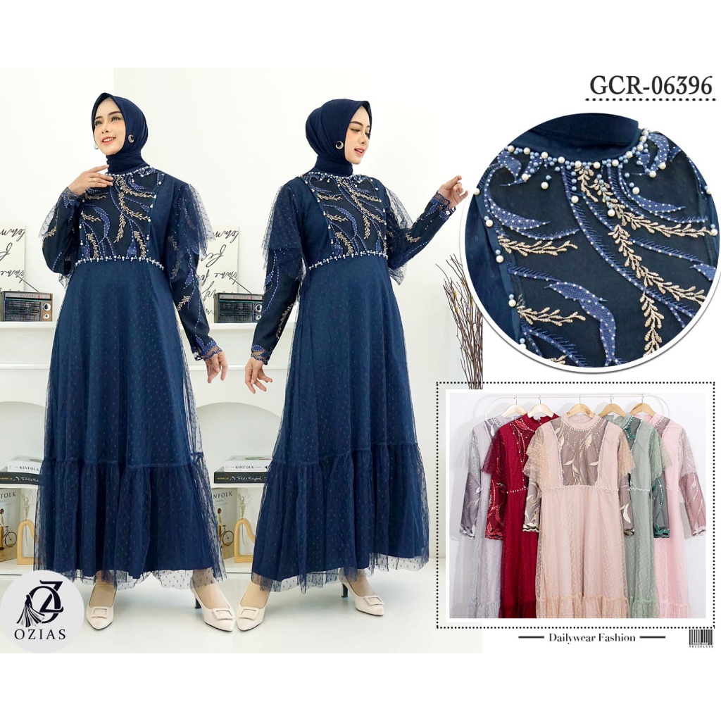 BAJU PESTA PREMIUM MEWAH GAMIS  TILE PALMINERVIS 06396 I Gamis Syair Kondangan