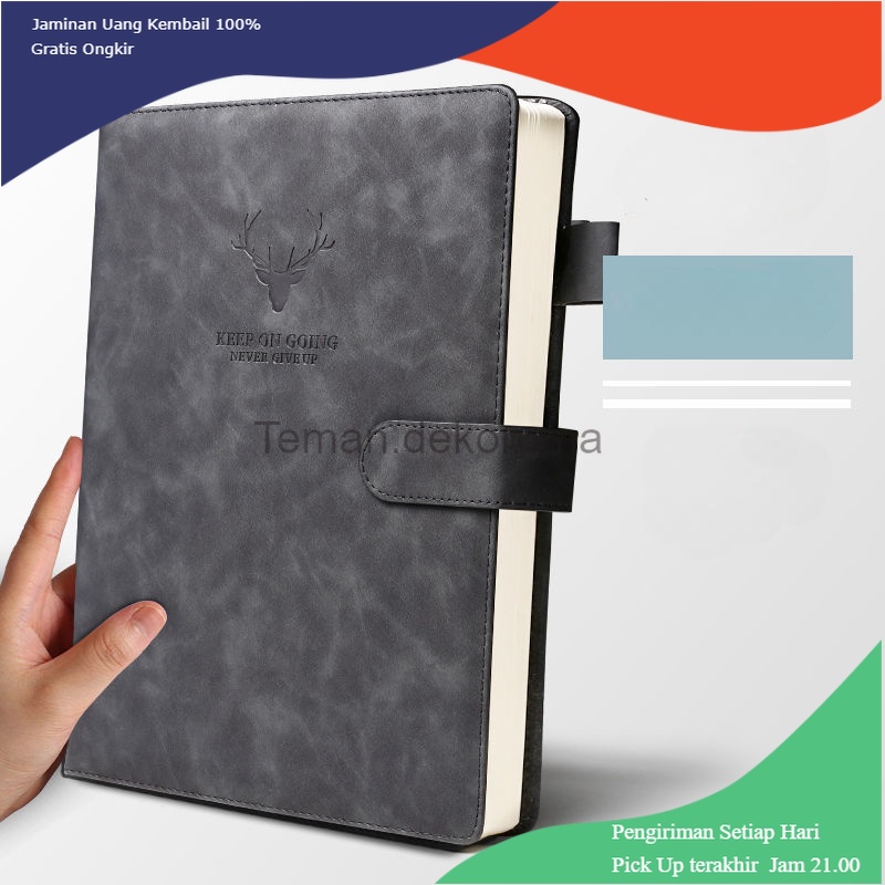 

TD - ATK Tlevino Buku Catatan Harian Notebook Cover Kulit Magnetic Buckle A5 - TL5