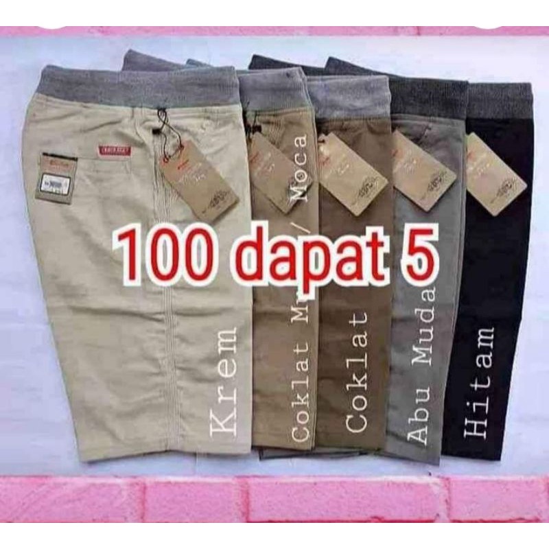 Promo celana pendek pria chinos 100 ribu dapat 5 pcs