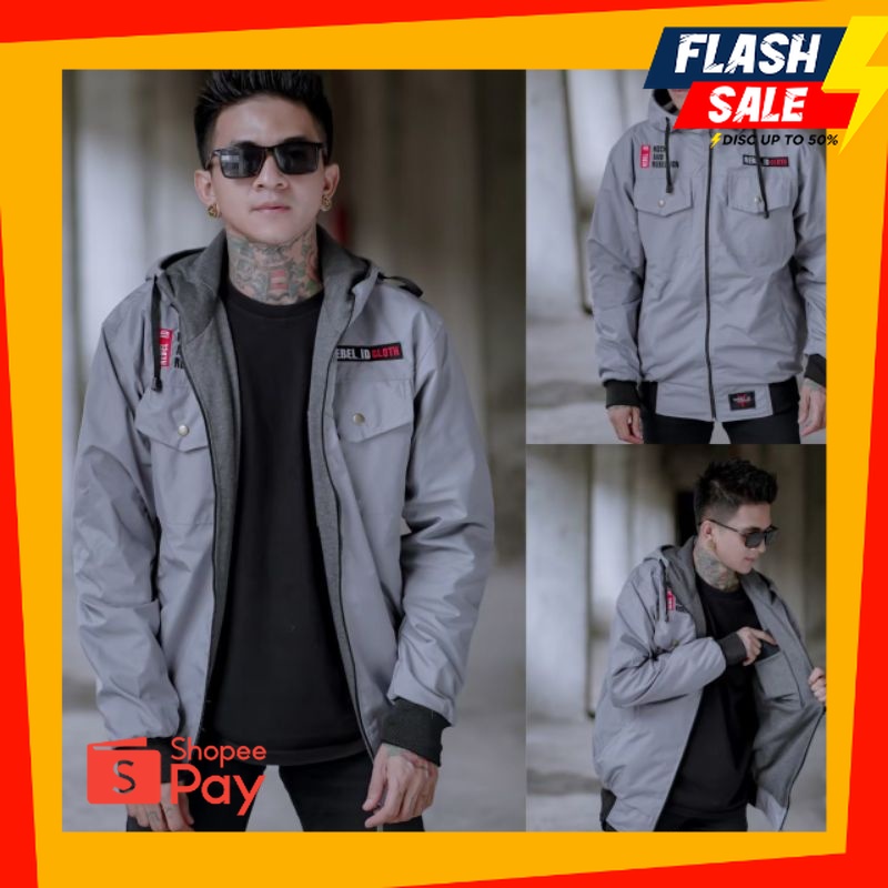 OUTFIT JKT48 | REBEL ID JAKET PARASIT PARKA ORIGINAL - JAKET MOTOR SEMIPARKA PRIA - JAKET SEMIPARKA 