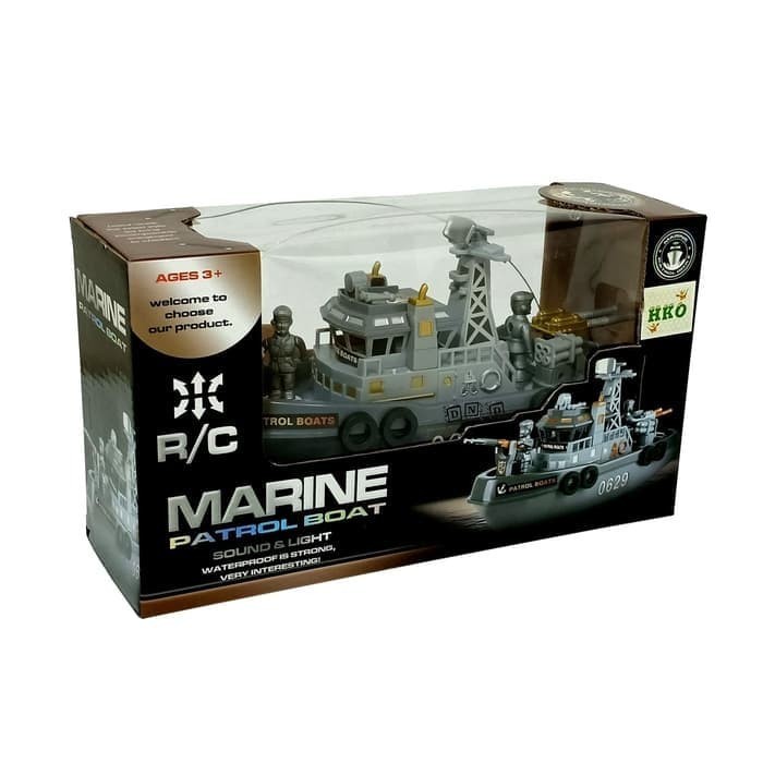 ✨COD✨ -Mainan Anak Remote Control Perahu Kapal Perang Marine Patrol Boat