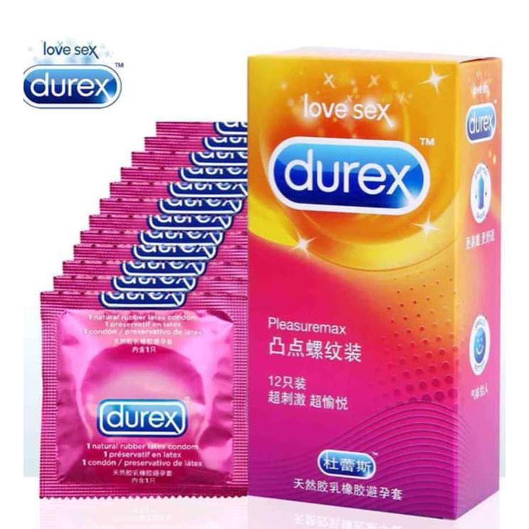 Kondom Durex Pleasuremax GERIGI GARIS DOT - isi 12 pcs Kontrasepsi