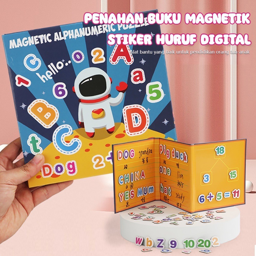 Puzzle Buku Anak Kecil Dan Besar Angka 1-20 / Buku Magnet ABC / Magnetic ABC Booklet / Mainan Puzzle