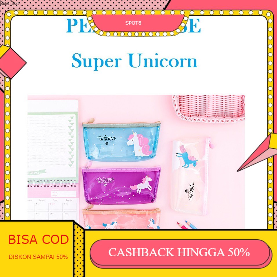 

Spot8 TP0023 Tempat pensil Super Unicorn / Tempat Kosmetik