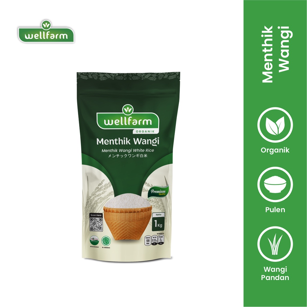 

Beras Menthik Wangi Organik Premium Quality | Wellfarm Beras Menthik Wangi 1Kg