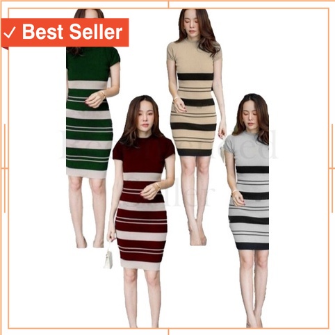 Baju Wanita Korean style kekinian modern premium murah / FELICE DRESS RAJUT- ATASAN BLOUSE DRESS RAJ