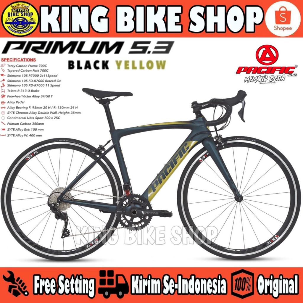 Sepeda RoadBike 700C PACIFIC PRIMUM 5.3 FRAME CARBON FULL SHIMANO