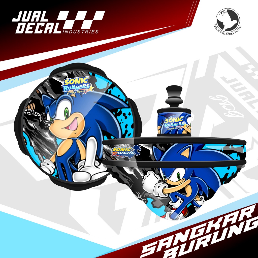 Stiker Sangkar Lovebird motif SONIC | Stiker Tebok Lovebird | Decal Sangkar Love Bird | Stiker Sangk