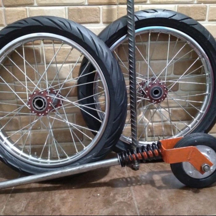 Roda Gerobak Dorong Model Jari Motor Ring 17 Satu Set + Roda Gletrek