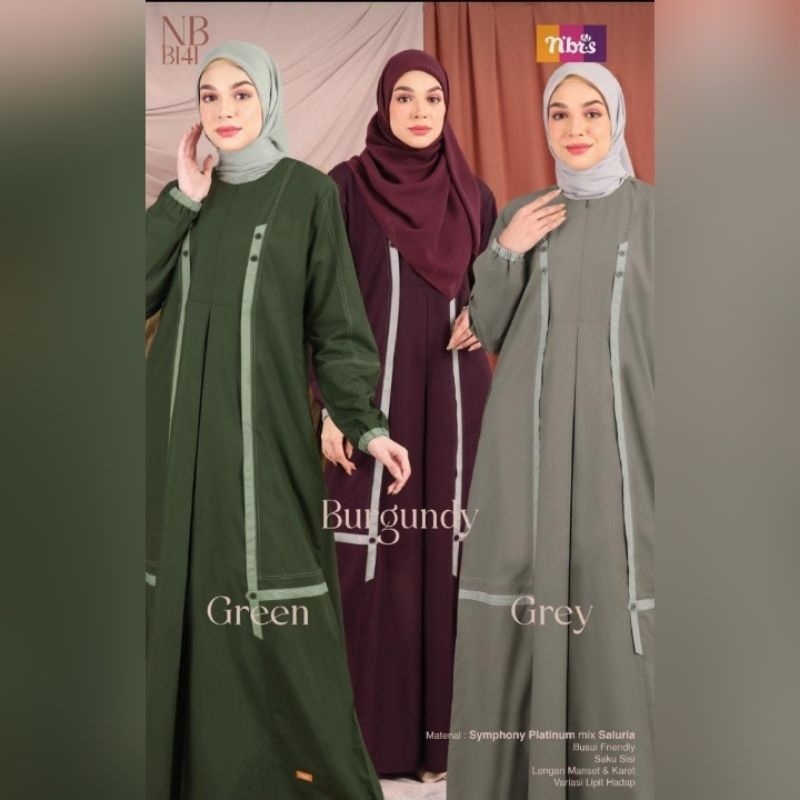 TErbaru gamis nibras N'BRS NB B141 Gamis Material Symphony Platinum