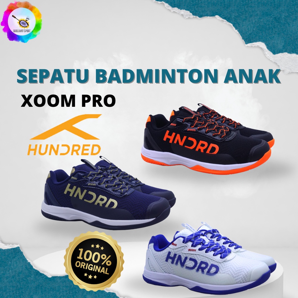 SEPATU BADMINTON ANAK JUNIOR HNDRD XOOM PRO HUNDRED XOOM PRO ORIGINAL