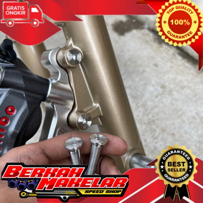 Baut L Stainles slim Baut Breket Bracket Kaliper Depan Ninja R SS Ninja RR New Ninja RR Old Dan ZX