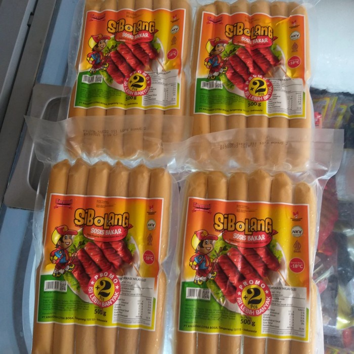 

Karawaci SI BOLANG SOSIS BAKAR JUMBO / MINI 500 gr Daging olahan sibolang SOSBAK mini