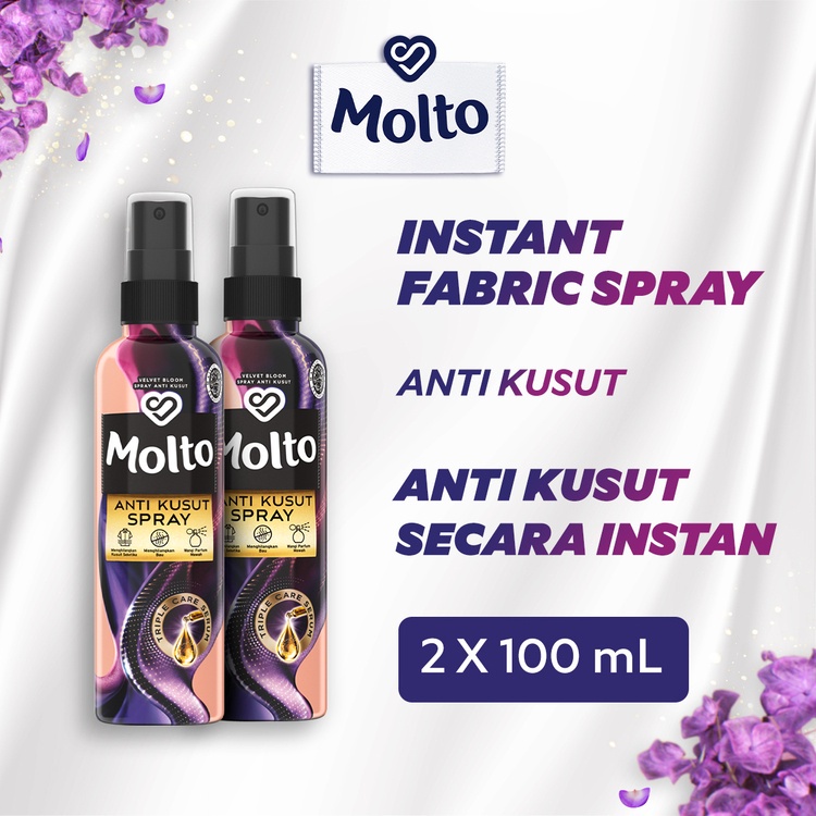 MOLTO ANTI KUSUT Velvet Bloom Spray 100mL Twin Pack