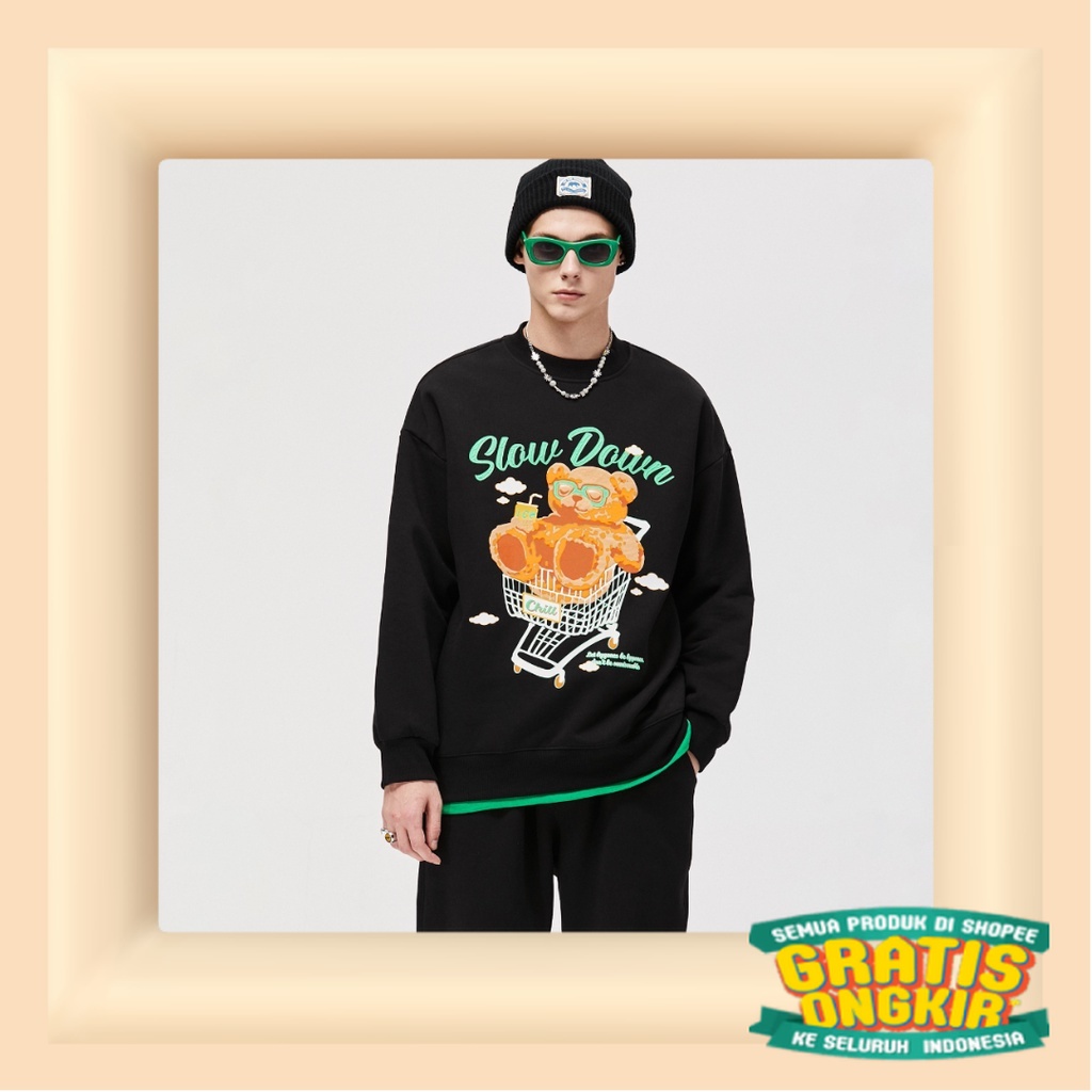 Slow down Sweatshirt (black) - sweater pria distro sweater pria oversize sweatshirt pria keren crewn