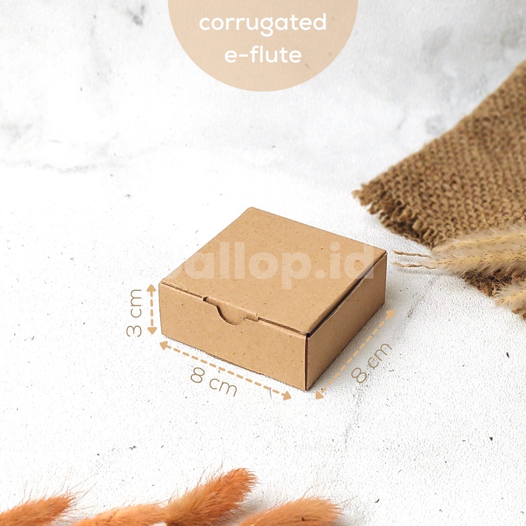 

E-FLUTE 8 8 3 CM Box Kardus Dos Packing Online Shop Kecil Aksesoris Kotak Corrugated Tebal