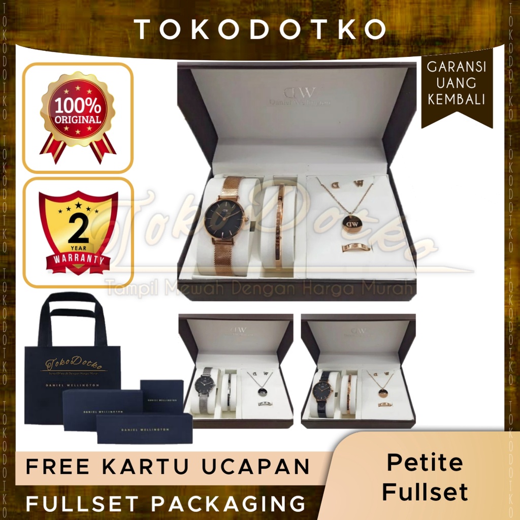 6A. (Original 100% - Garansi 2 Thn) Jam Tangan Daniel Wellington Original Wanita Petite Fullset Kalu
