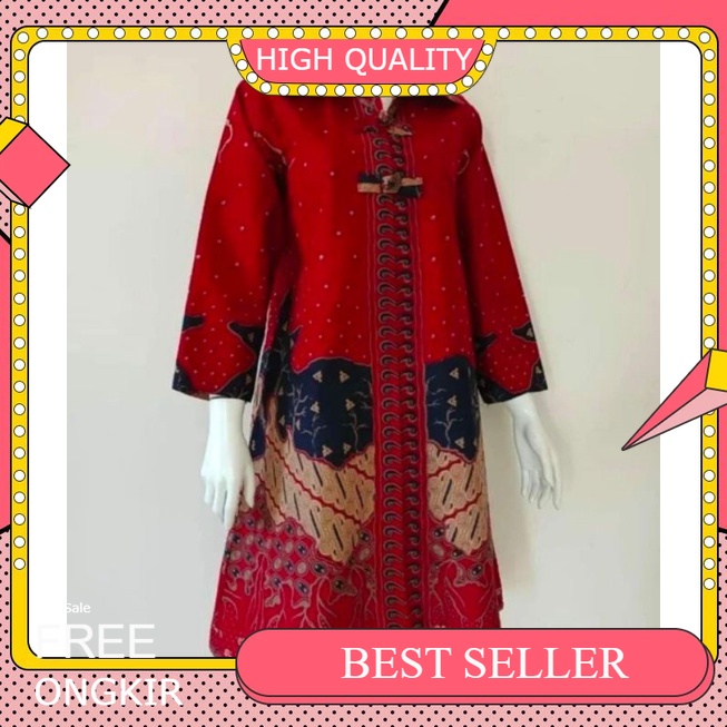 BEST SELLER 12 MOTIF TUNIK / Tunik Batik Full Trikot / Dress batik Wanita / Blouse Wanita / Atasan B