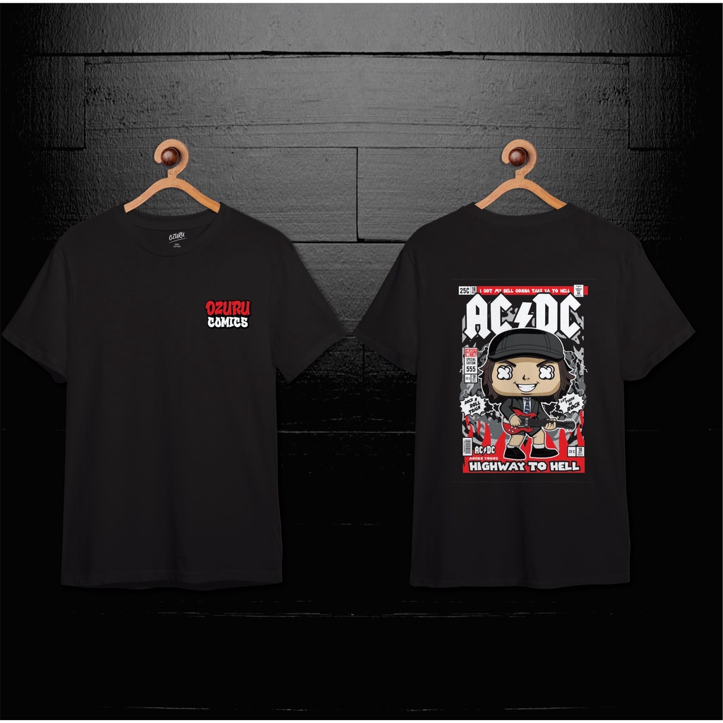 【COD】 NEW Ozuru Comics T-shirt AC DC Kaos Design Premium KAOS