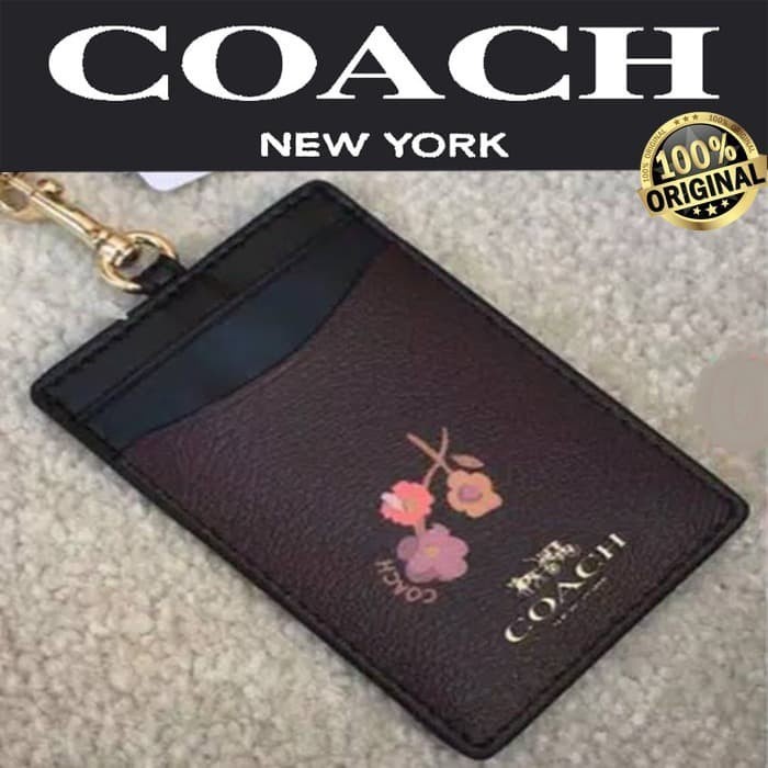 

Coach Id Gantungan Lanyard In Colorblock FLOWERS Canvas 100% Original