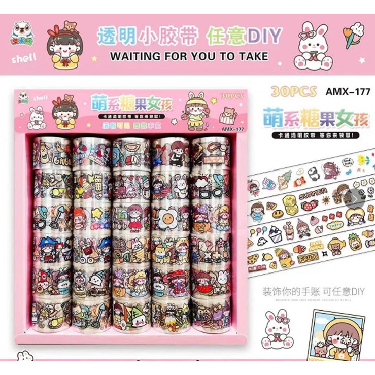 

Grosir Washi Tape Rolling Sticker Momo Diy Diary Scrapbook (isi 30 )