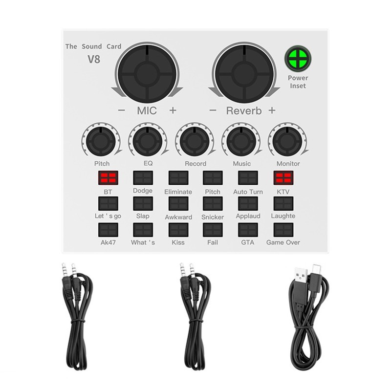 SOUNDCARD V8 PRO Mixer Audio Portable V8 Pro Live Sound Card Bluetooth External Recording Port Type 