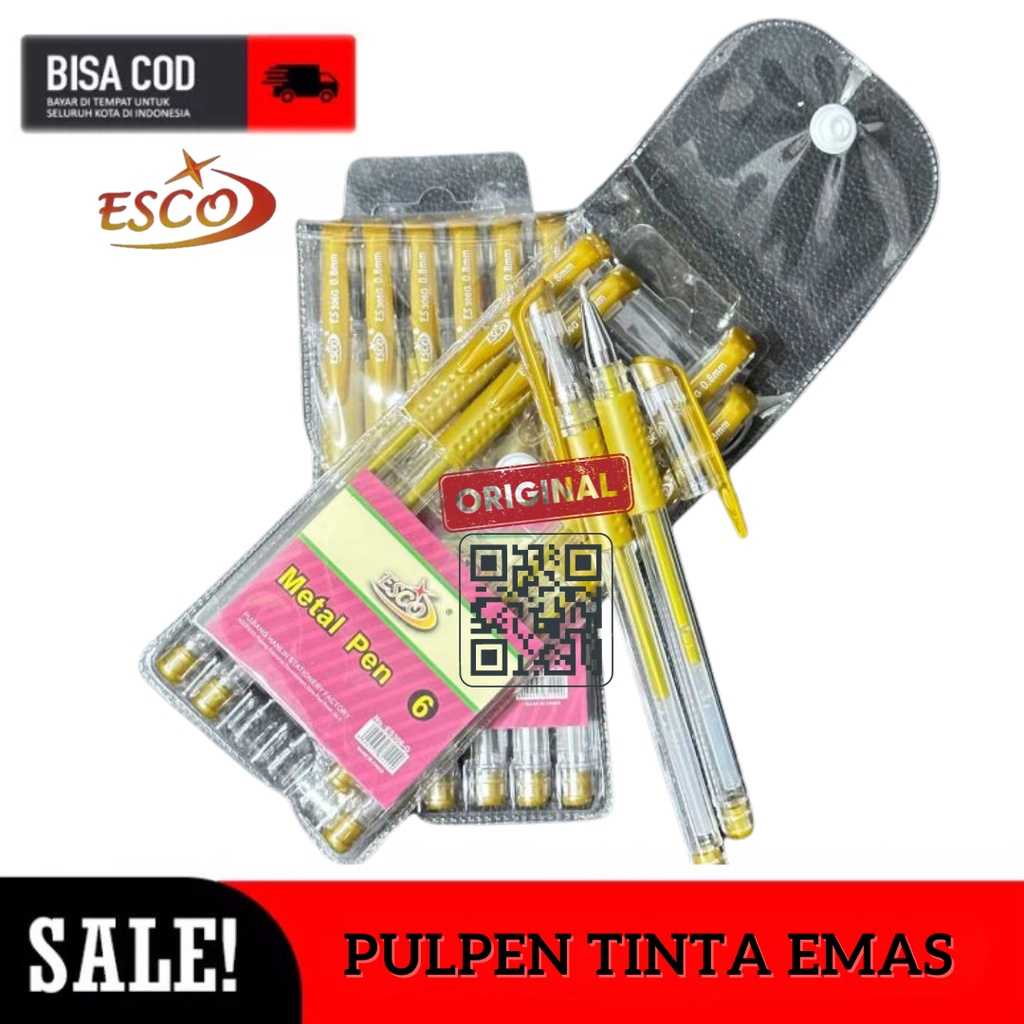 

Pulpen Unik Tinta Emas - Glitter Pen Emas - Pulpen Tinta Emas - Esco Metal Pen - Cod - Toko Gemilang