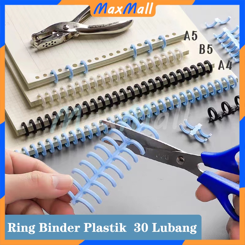 

DIY Plastik Binder Binding Strip 30 Lubang Spiral Ring Binder Plastik Pastel Lucu Binding Strip Ring Binder Binding Easy Ring Binder Tulang