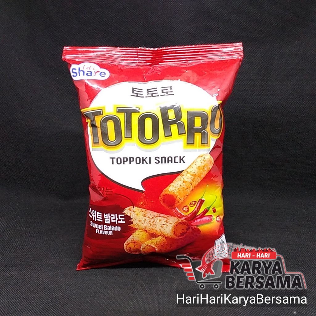 

MAKANAN RINGAN TOTORRO TOPPOKI SNACK SWEET BALADO FLAVOUR 60GR