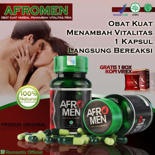 BAYAR DI TEMPAT (COD) Afromen - Obat pria AFROMEN herbal kapsul penambah xtamina vitalitas_kuat taha