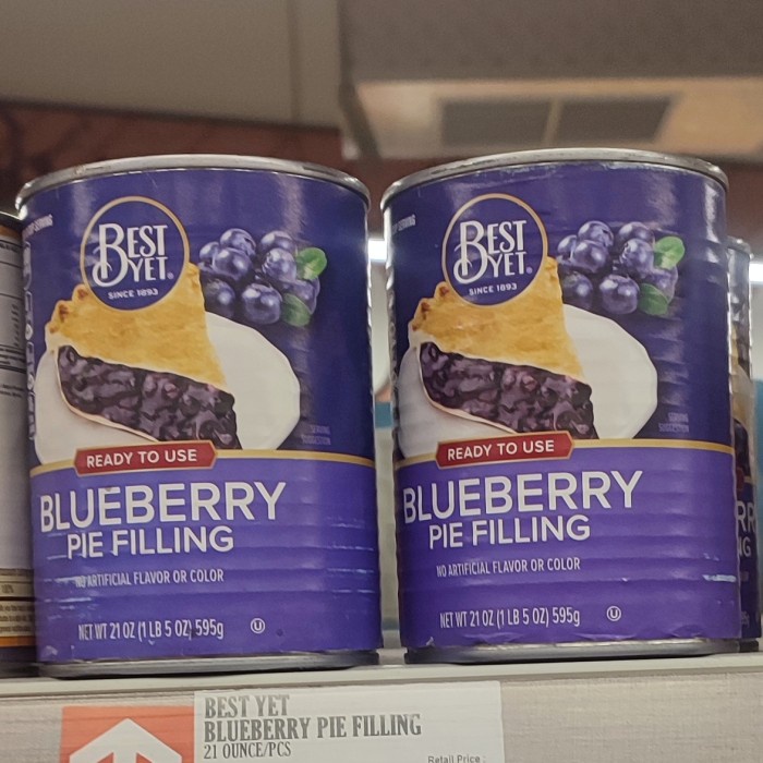 

BEST YET BLUEBERRY PIE FILLING 21 OZ 595G