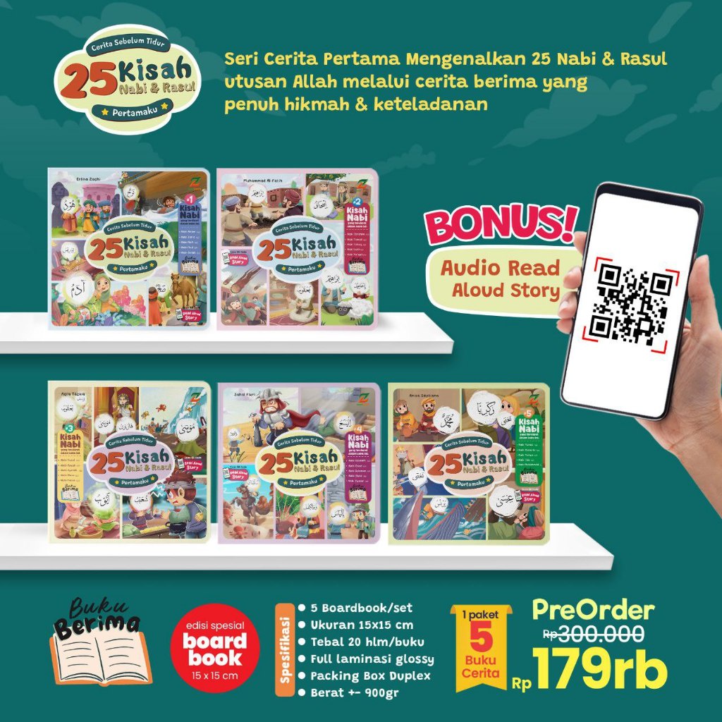 buku kisah Cerita Pertamaku 25 kisah Nabi dan Rasul boardbook untuk anak 1 2 3 tahun board book prel