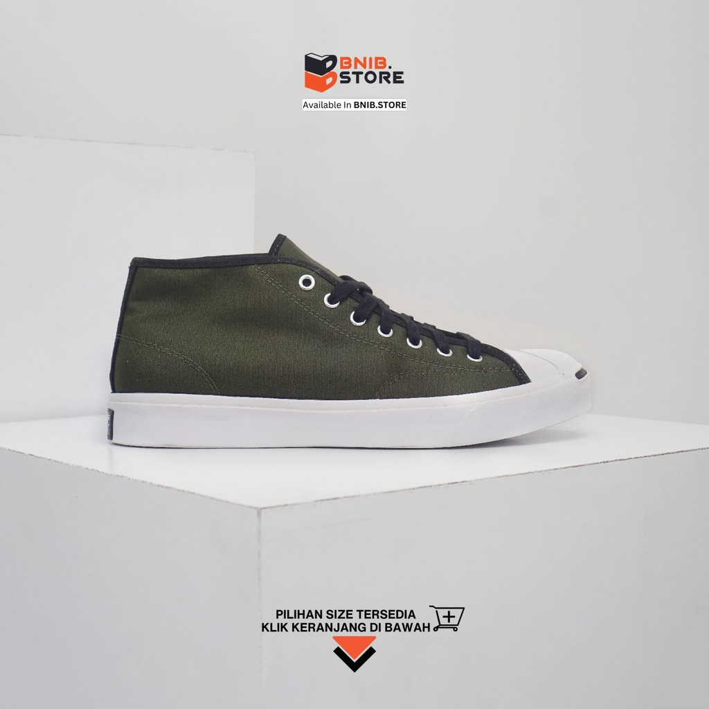 Sepatu Converse Jack Purcell Mid Green Chargo Khaki [171370C] Original
