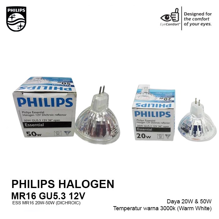 Philips Halogen Spot ESS MR16 20W-50W (DICHROIC)