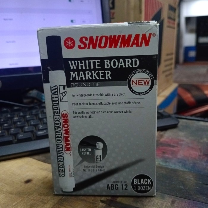 

Spidol snowman whiteboard / white board marker papan tulis ABG-12 - Biru