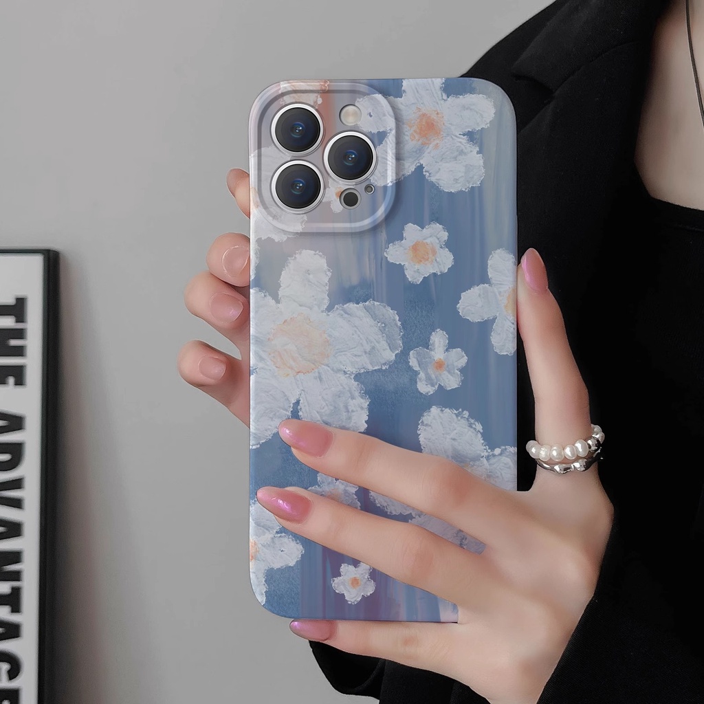 Hp Screen Full of Blue Flowers Phone Case for Iphone 11 14 13 12  Pro Max XR X XS Max 6 6s 7 8 Plus 