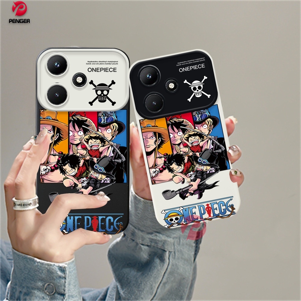 Casing hp Infinix Hot 30i Note12 G96 Hot 20S Smart7 Smart 6smart5 Hot 11S NFC Hot 11play 12 10Play 9play Anime One Piece Brothers Comics Soft TPU Large Window Phone Case PENGER