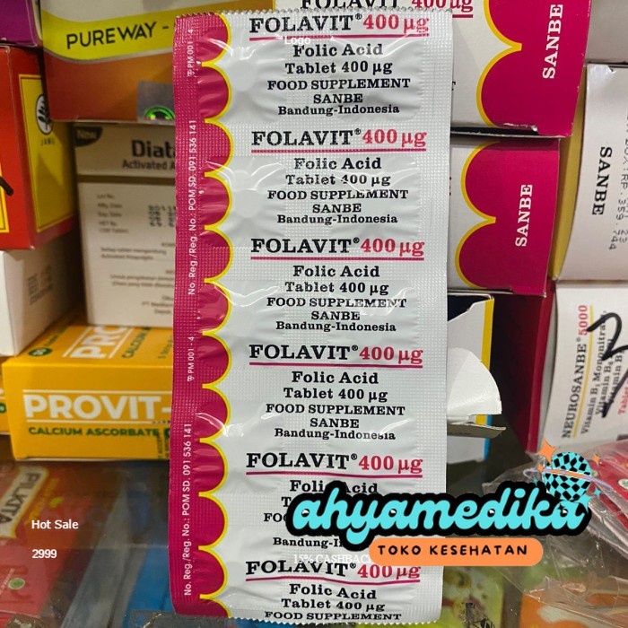 (BISA COD)- folavit 400mg 1 PER strip ORIGINAL