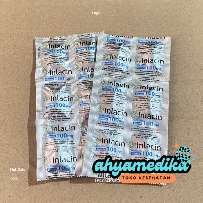 (BISA COD)- inlacin 100mg PER strip 6 kapsul ORIGINAL
